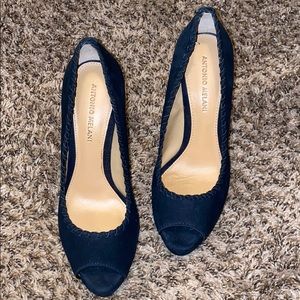 Antonio Melani Navy Blue Suede Heels
